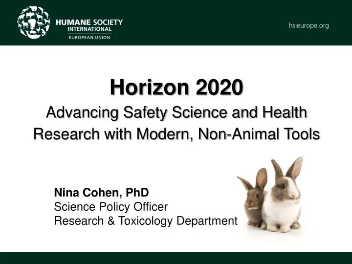 nina cohen phd science policy officer research toxicology department