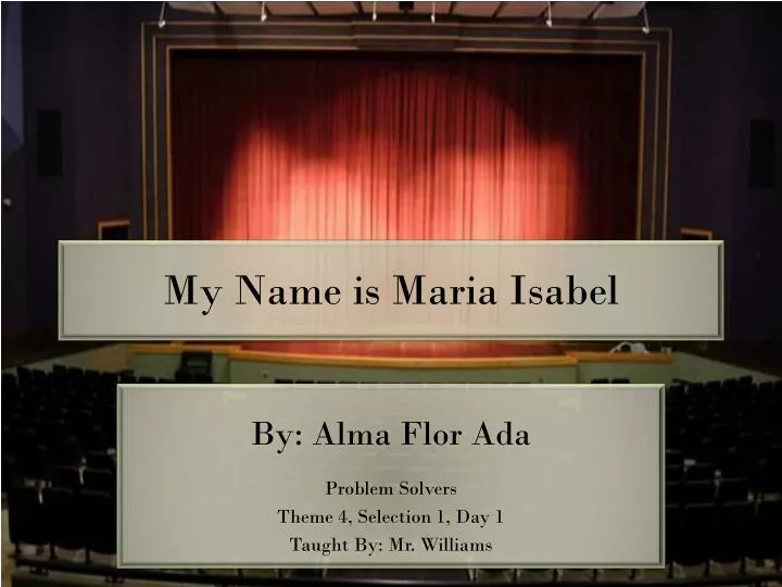 my name is maria isabel
