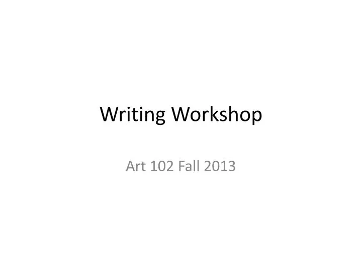 writing workshop