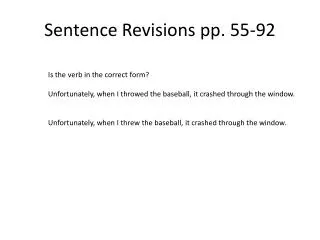 Sentence Revisions pp. 55-92