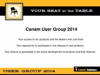 Canam User Group 2014