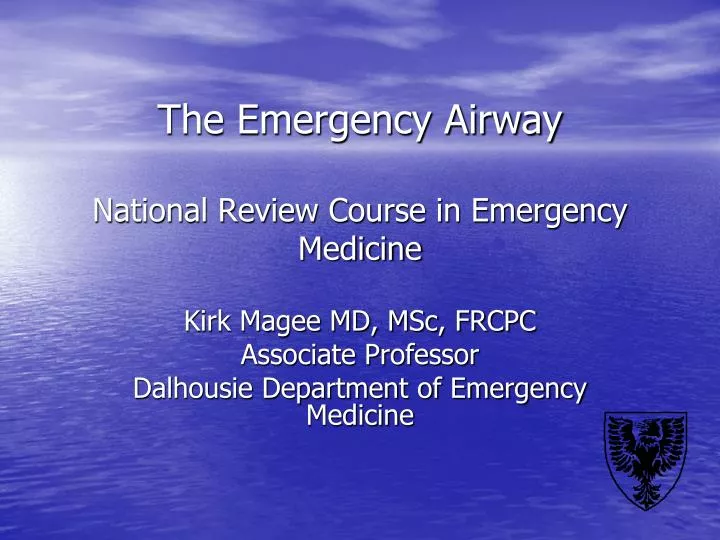 the emergency airway national review course in emergency medicine