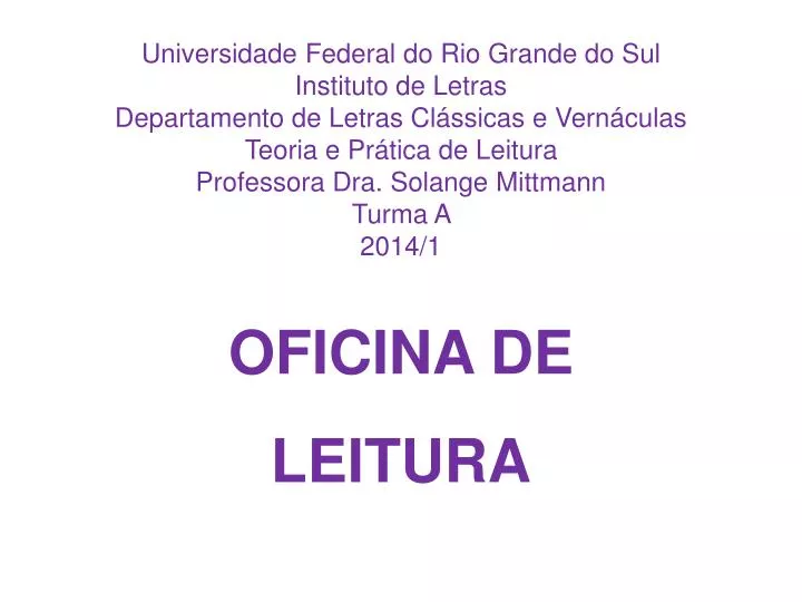 oficina de leitura