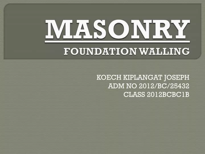 masonry foundation walling