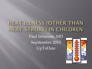 heat illness other than heat stroke in children