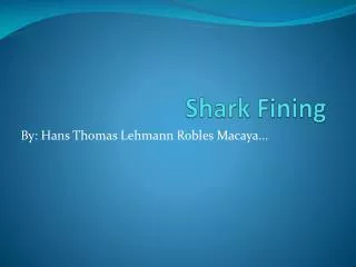 Shark Fining