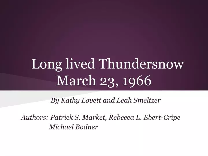 long lived thundersnow march 23 1966