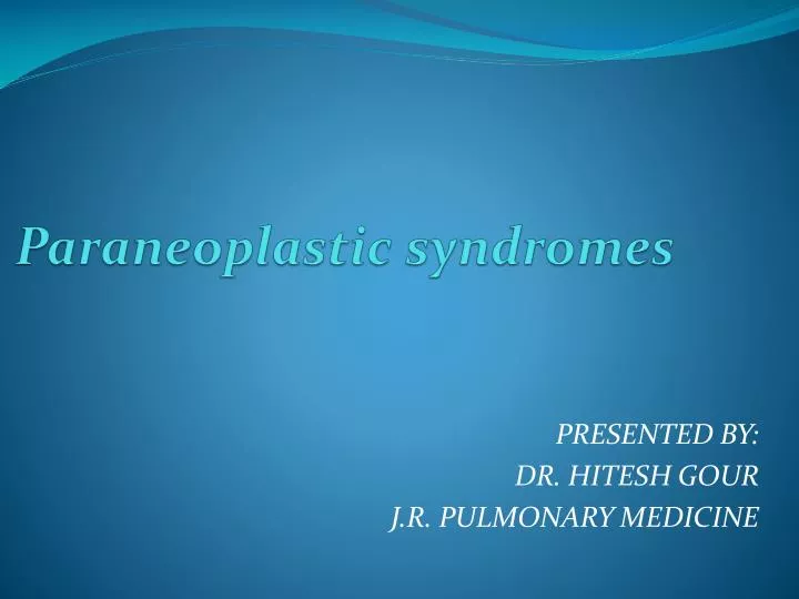 paraneoplastic syndromes