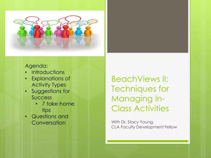beachviews ii techniques for managing in class activities