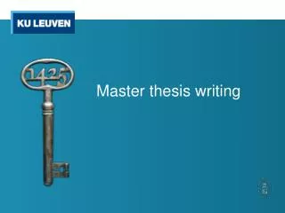 Master thesis writing