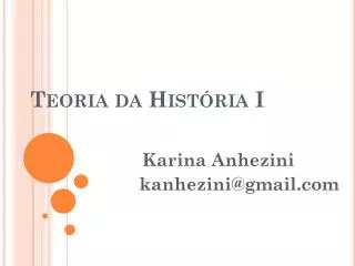teoria da hist ria i