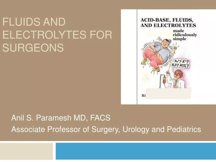 fluids and electrolytes for surgeons