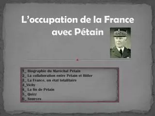 l occupation de la france avec p tain