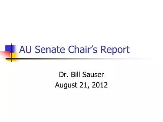 au senate chair s report