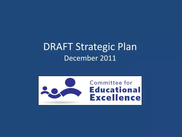 draft strategic plan december 2011