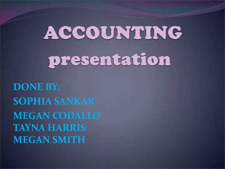 accounting presentation