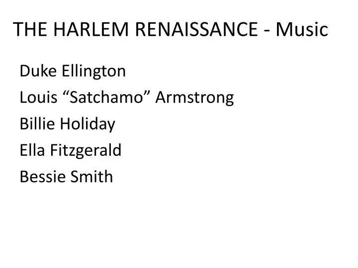 the harlem renaissance music