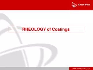 RHEOLOGY of Coatings