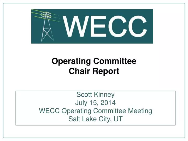 operating committee chair report
