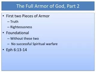 The Full Armor of God, Part 2