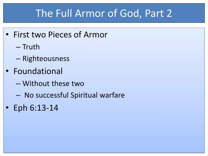 the full armor of god part 2