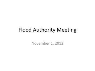 Flood Authority Meeting