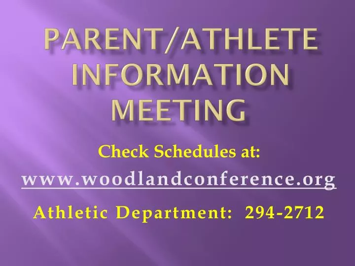 parent athlete information meeting