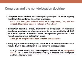 Congress and the non-delegation d octrine