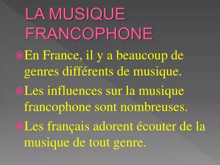la musique francophone