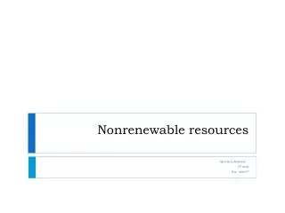 Nonrenewable resources