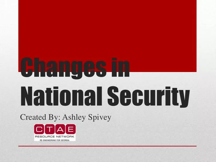 changes in national security