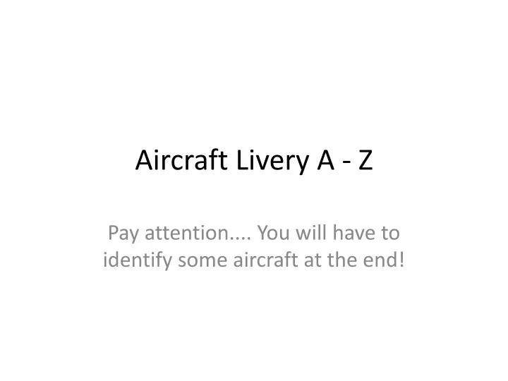 aircraft livery a z