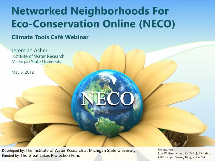 networked neighborhoods for eco conservation online neco
