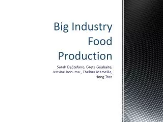 Big Industry Food Production