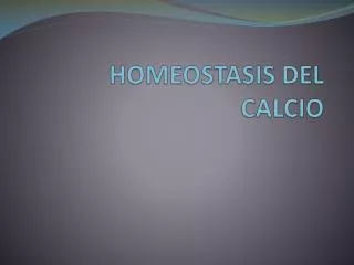 homeostasis del calcio