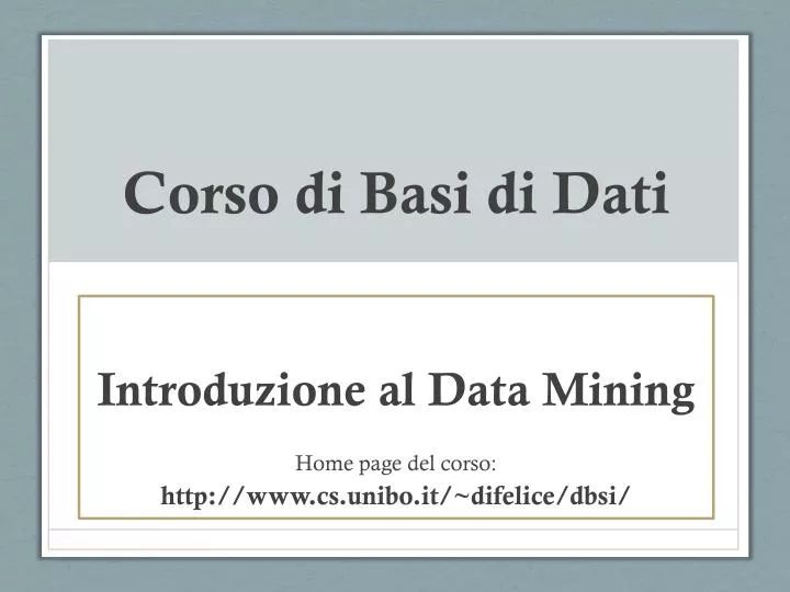 corso di basi di dati