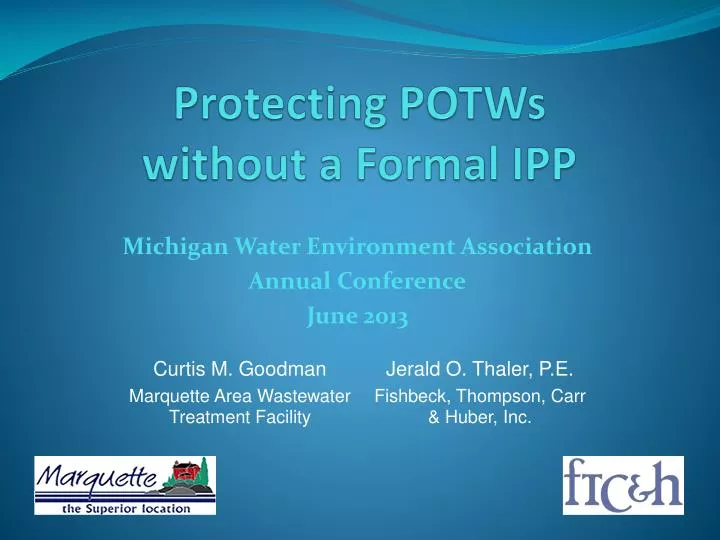 protecting potws with out a formal ipp