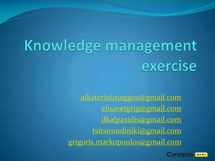 knowledge management exercise
