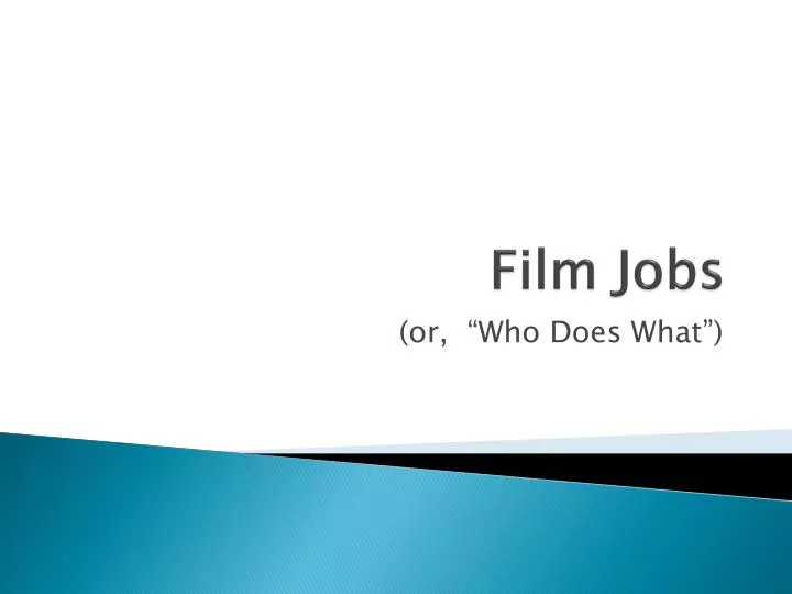 film jobs