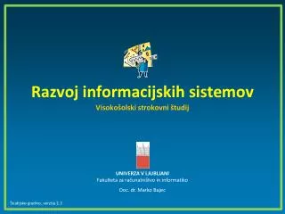 razvoj informacijskih sistemov