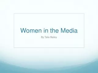 Women in the Media