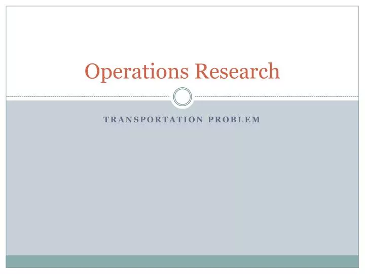 operations research