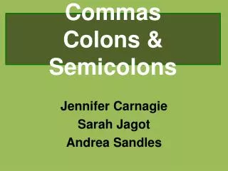 Commas Colons &amp; Semicolons