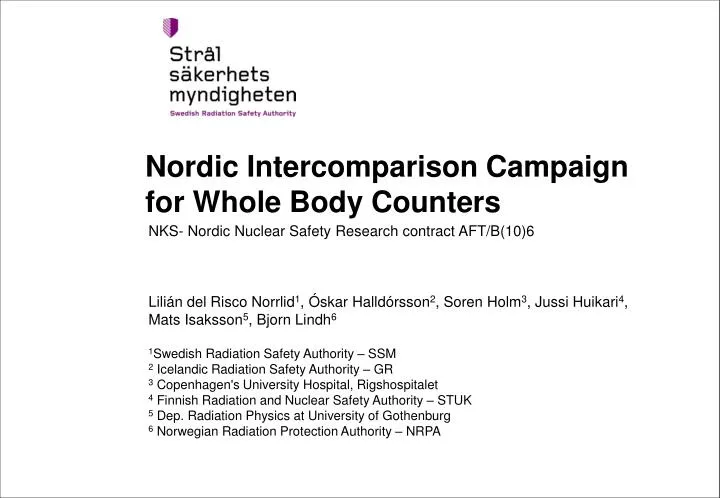 nordic intercomparison campaign for whole body counters