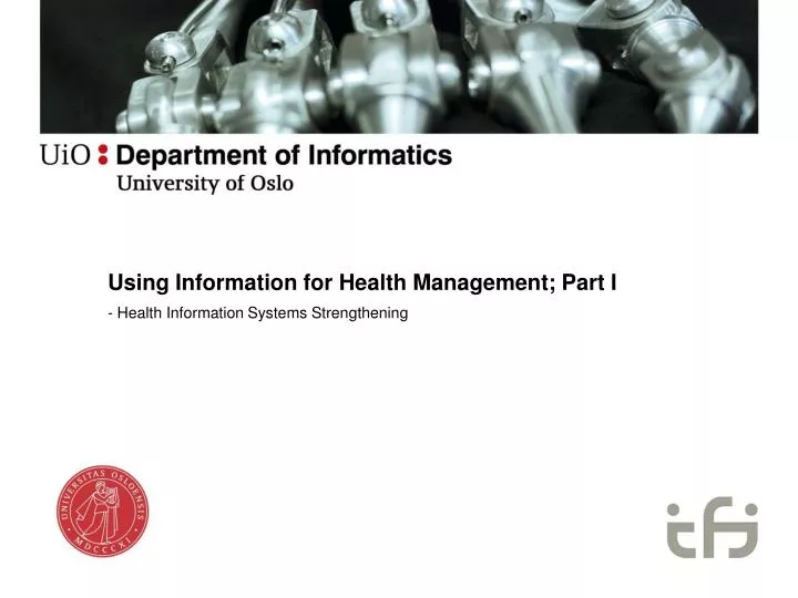 using information for health management part i