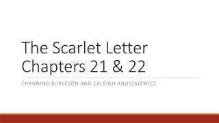 The Scarlet Letter Chapters 21 &amp; 22