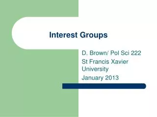 Interest Groups