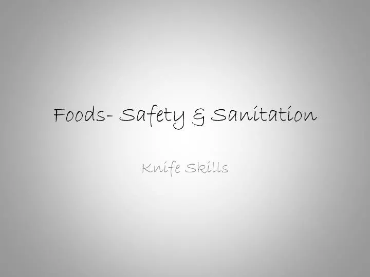 foods safety sanitation