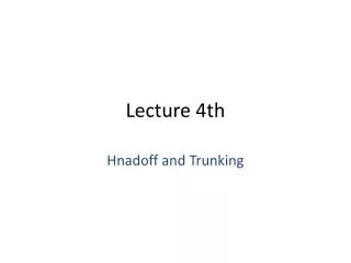 Lecture 4th