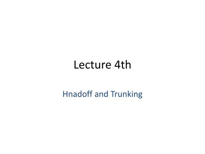 lecture 4th